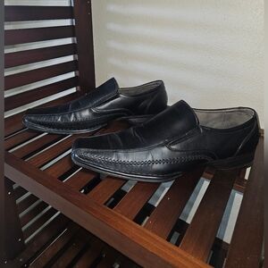 Steve Madden Shoes Size 14 Black Leather M-Trace Casual Loafers Square Slip On